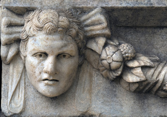 Afrodisias ancient city in Aydin /Turkey.Unidentified found statu.