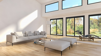 Naklejka na ściany i meble Modern living room. 3D rendering