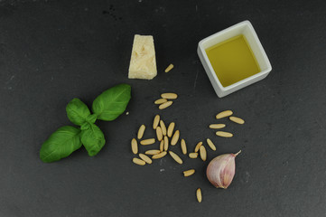 Ingredients for pesto sauce
