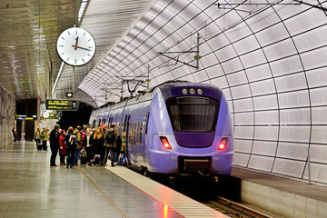 Triangeln railway station, Malmö in Sweden - obrazy, fototapety, plakaty