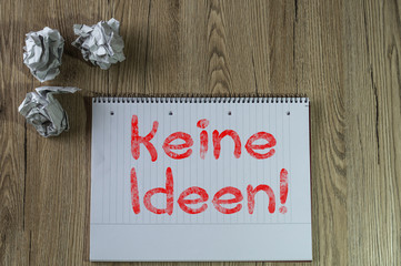 keine ideen keine einfälle