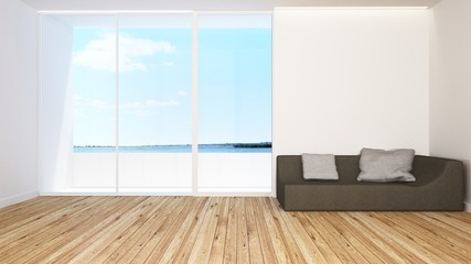 Fototapeta na wymiar The Interior Relax space point of view lagoon in hotel - 3d rendering