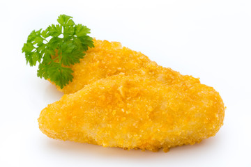Nugget chiken on the white background.