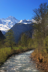 Fototapeta na wymiar Lauterbrunnen Valley in Switzerland, Europe