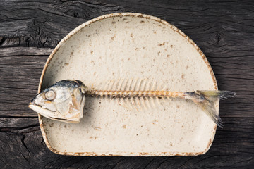 fishbone in dish