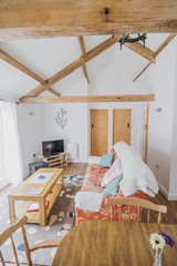 Interior of newly converted english country cottage