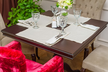Elegant served table indoors