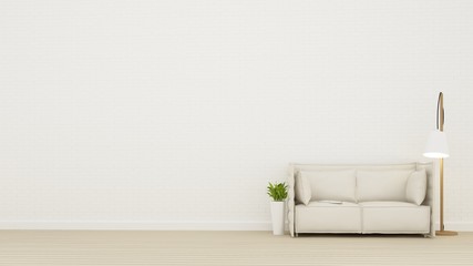 The Interior relax space in condominium and furniture decoration  - 3d rendering