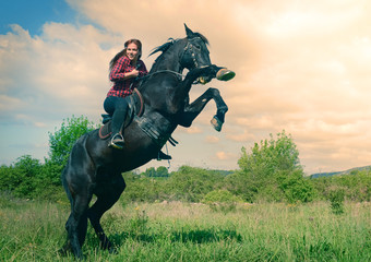 young riding girl