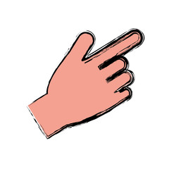 human hand icon over white background. vector illustration