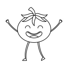 tomato fresh vegetable kawaii character vector illustration design