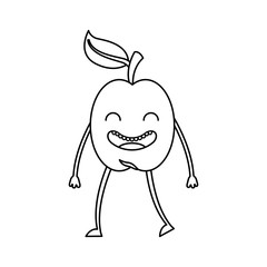 apple fresh fruit kawaii character vector illustration design