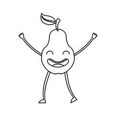 pear fresh fruit kawaii character vector illustration design