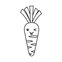 carrot fresh vegetable kawaii character vector illustration design