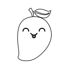 Obraz premium mango fresh fruit kawaii character vector illustration design
