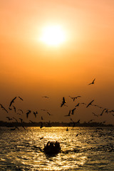 Yangon river sunset