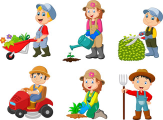 Collection of gardening kids