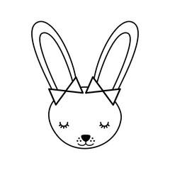 cute rabbit tender character vector illustration design