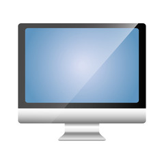 monitor computer icon over white background. vector illustration