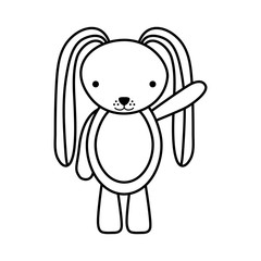 cute rabbit tender character vector illustration design