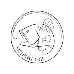graphic fishing trip, vector
