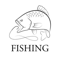 graphic fishing, vector