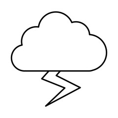 cloud with thunder icon over white background. vector illustration