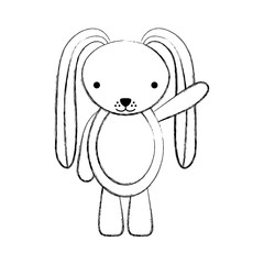 cute rabbit tender character vector illustration design