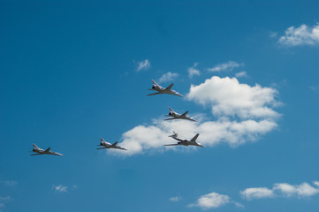 supersonic bombers mixed formation