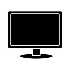 monitor computer icon over white background. vector illustration