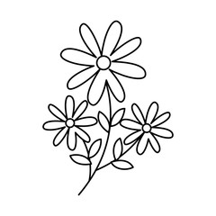 cute garden flower decorative icon vector illustration design
