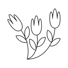 cute garden flower decorative icon vector illustration design