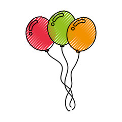 Decorative party balloons air vector illustration design