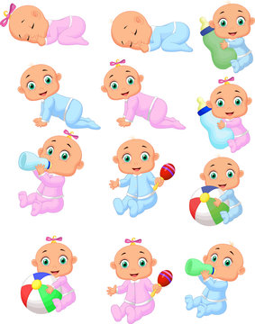 Collection of cartoon baby