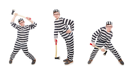 Funny prison inmate in concept