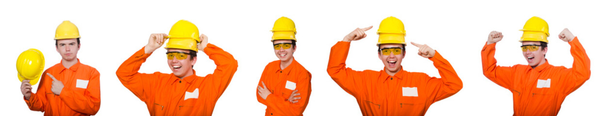 Industrial worker isolated on the white background