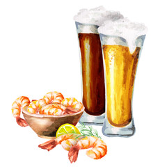 Beers and shrimps