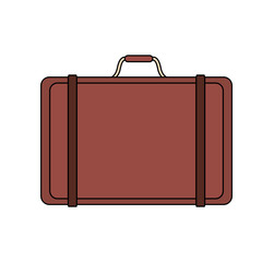color image cartoon travel briefcase with handle vector illustration
