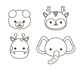 cute animals icon over white background. vector illustration