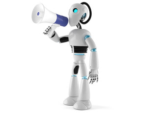 Android speaking trough a megaphone