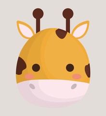 cute giraffe animal icon over white  background. colorful design. vector illustration
