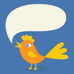 A bird with a speech bubble 