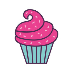 sweet and delicious cupcake vector illustration design
