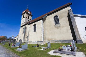 Fototapeta na wymiar Church of Evillers, Jura, Franche Comte, France