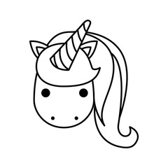 Cute fantasy unicorn character vector illustration design