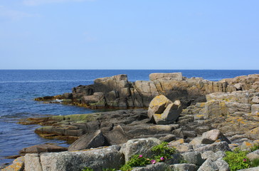 Rockstones in the Baltic Sea at the island of Bornholm. Denmark