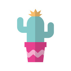 Obraz premium cute cactus in pot vector illustration design