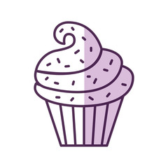 sweet and delicious cupcake vector illustration design