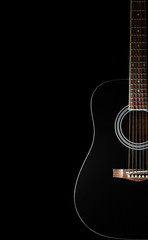 Classical black guitar on a black background - 149615857