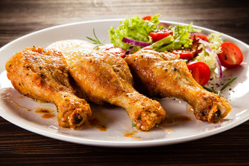 Roast drumsticks with vegetables